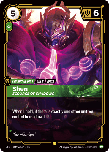 Shen, Scourge Of Shadows - Riftbound TCG VEN #42a
