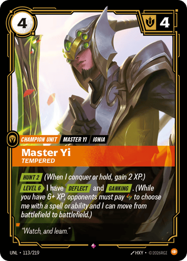 Master Yi, Tempered - Riftbound TCG UNL #113