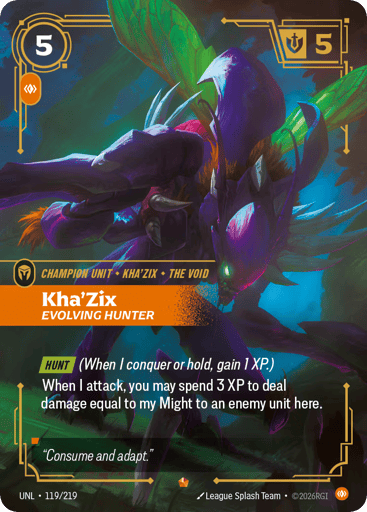 Kha'zix, Evolving Hunter - Riftbound TCG UNL #119