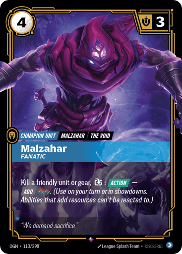 Malzahar, Fanatic - Riftbound TCG OGN #113