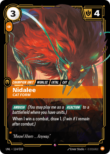 Nidalee, Cat Form - Riftbound TCG UNL #114