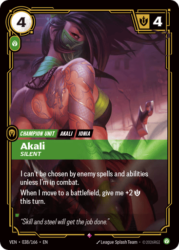 Akali, Silent - Riftbound TCG VEN #38