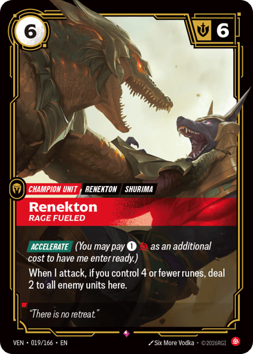 Renekton, Rage Fueled - Riftbound TCG VEN #19
