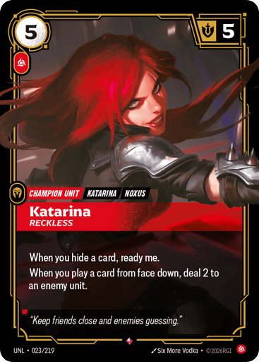 Katarina, Reckless - Riftbound TCG UNL #23