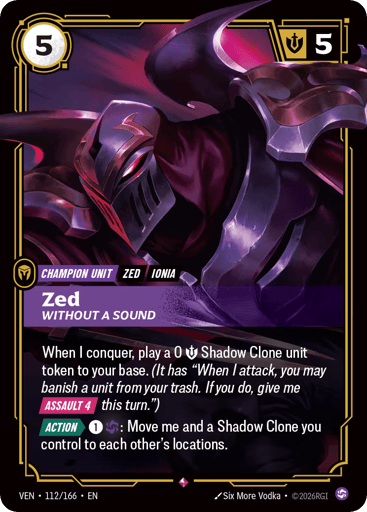 Zed, Without A Sound - Riftbound TCG VEN #112