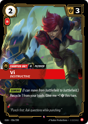 Vi, Destructive - Riftbound TCG OGN #36