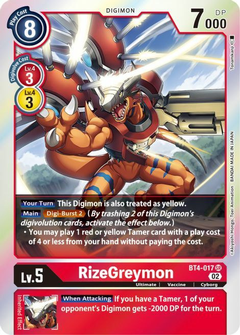 RizeGreymon (Resurgence Booster Reprint) - BT4-017