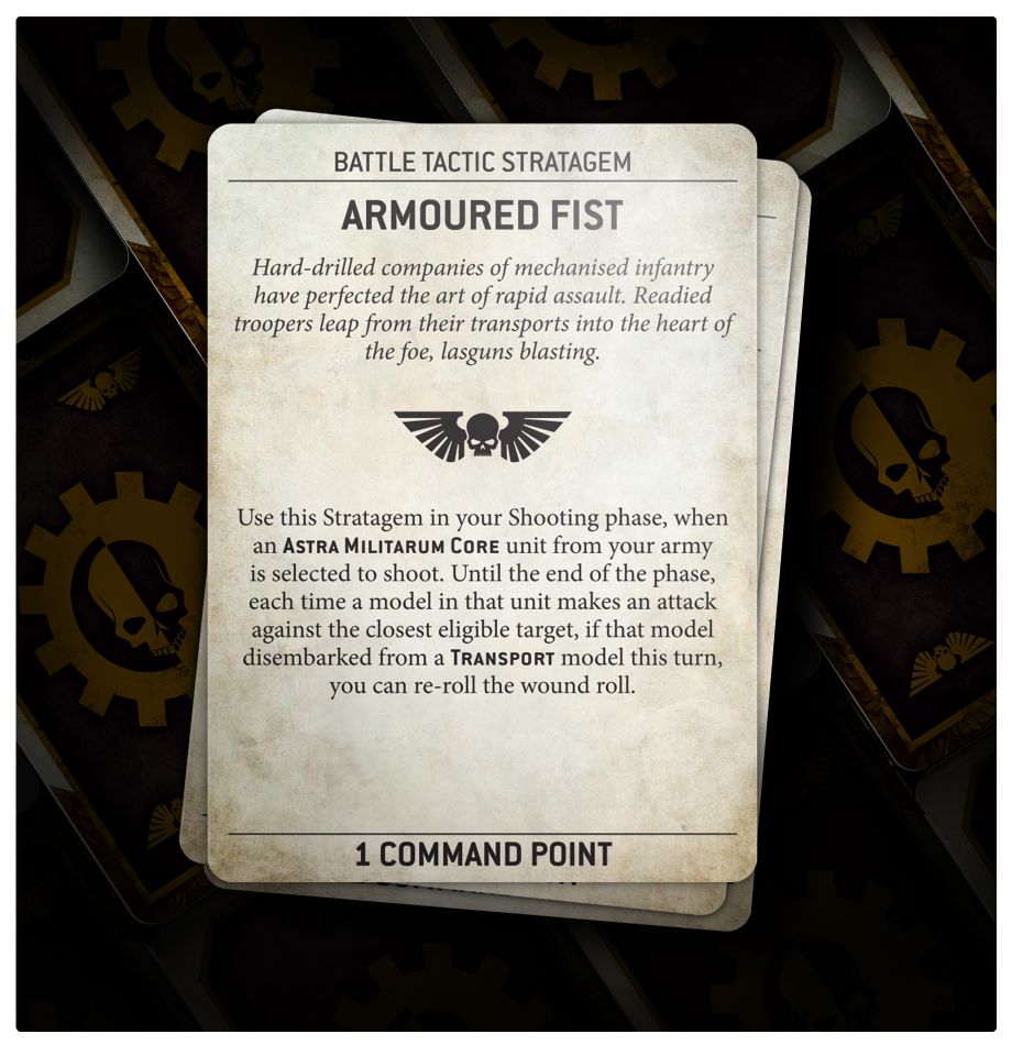 Astra Militarum Datacards