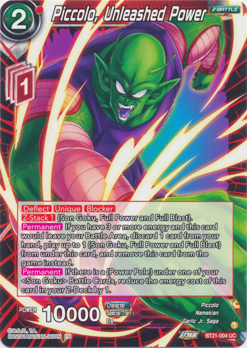 Piccolo, Unleashed Power - BT21-004