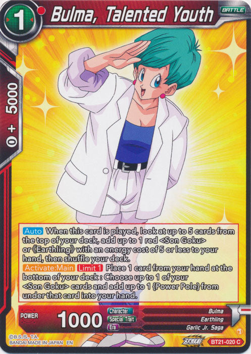 Bulma, Talented Youth - BT21-020