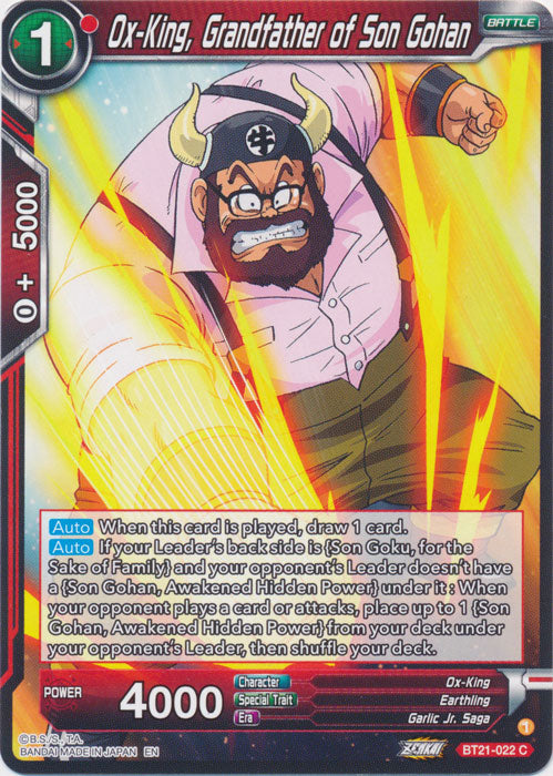 Ox-King, Grandfather of Son Gohan - BT21-022