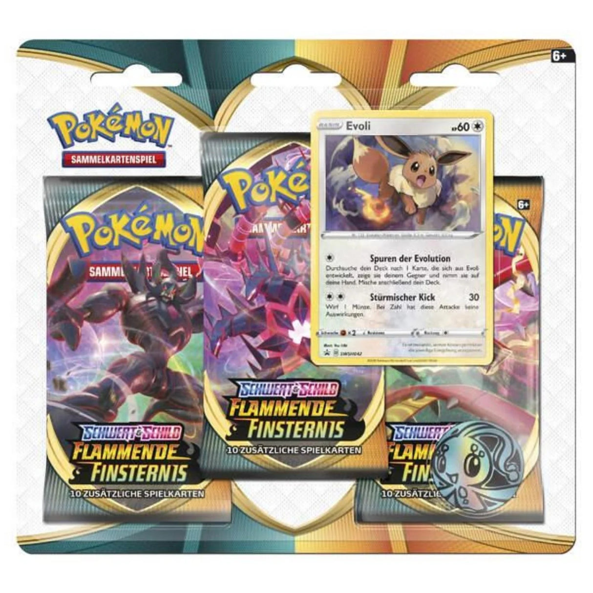 Pokemon Sammelkartenspiel - Schwert & Schild Flammende Finsternis 3 Pack Blister