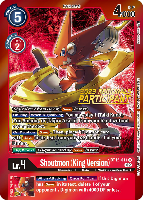 Shoutmon (King Version) - BT12-011